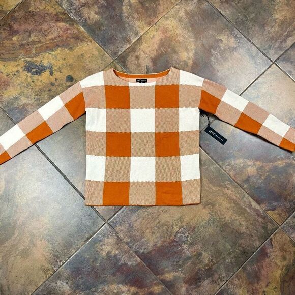 Jones New York Plaid Grigham Fall Sweater Small - Picture 5 of 14